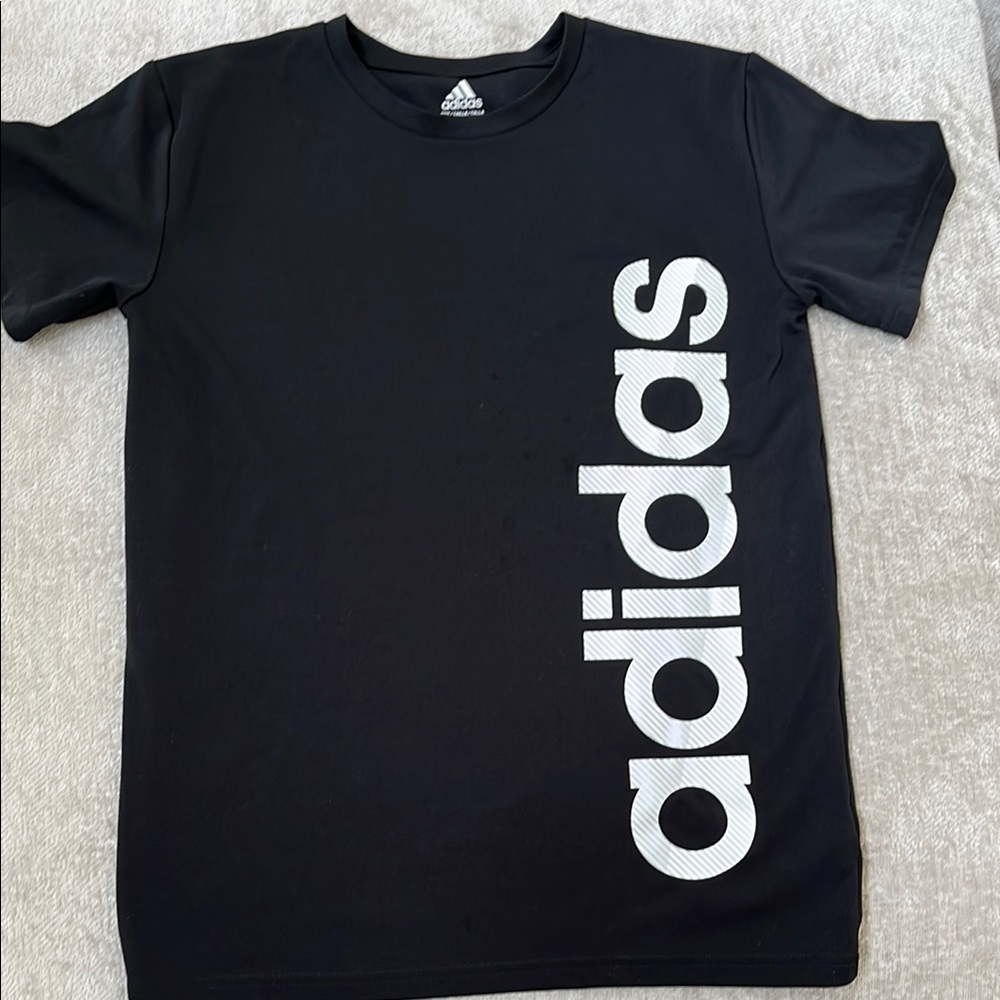 Adidas Kids 14 16 Black dri fit Shirt